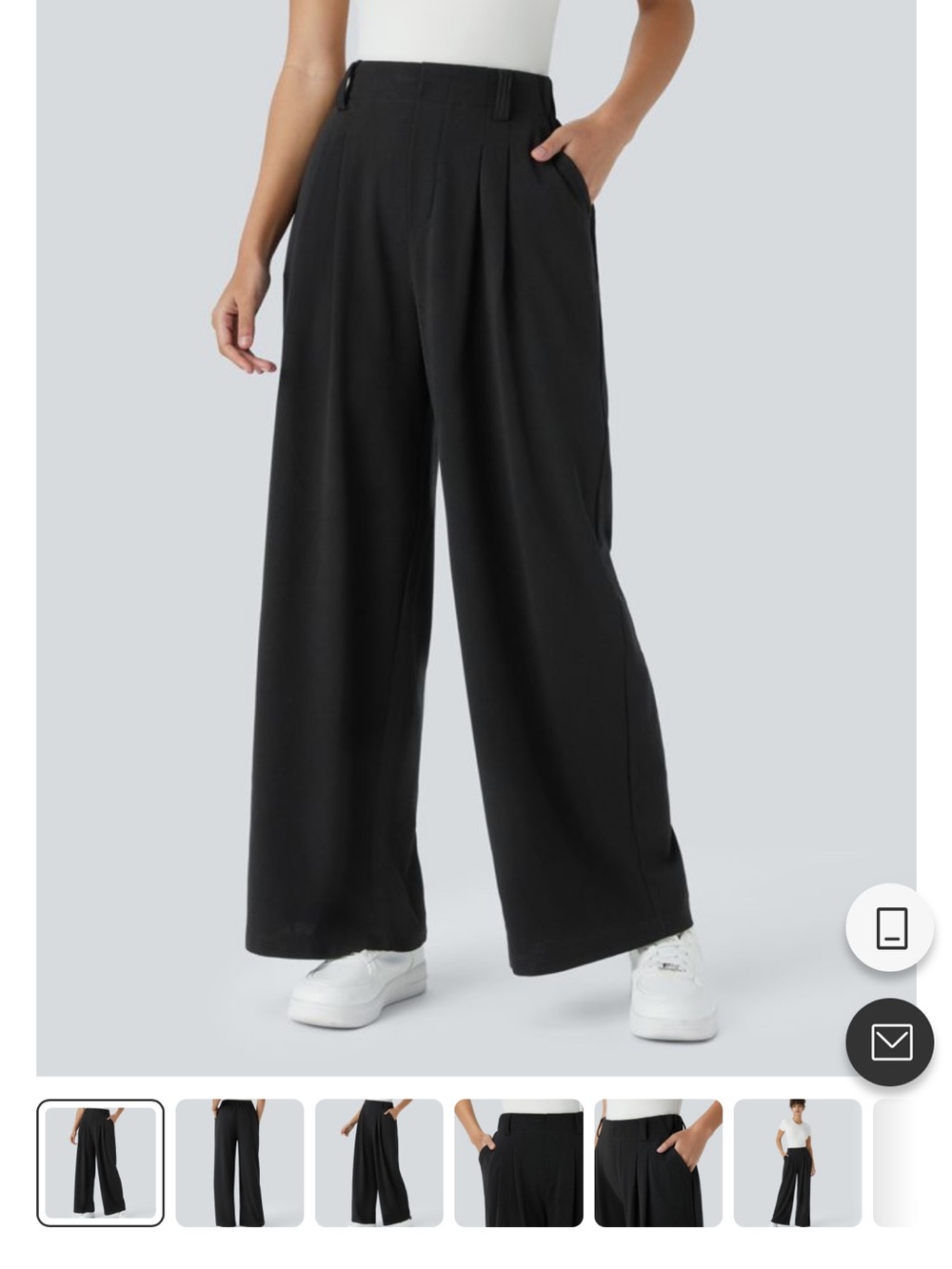 HALARA Black Wide-Leg High Waisted Pants